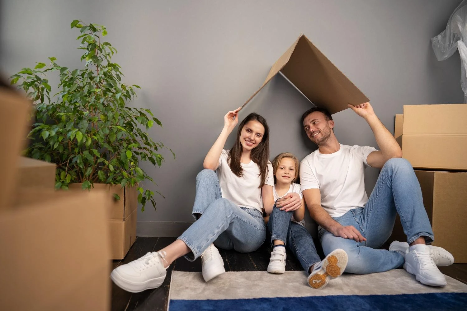 Happy family at home